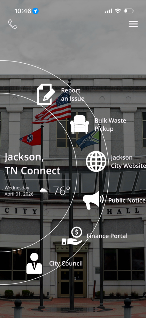 Jackson Tn Connect App Home Screen
