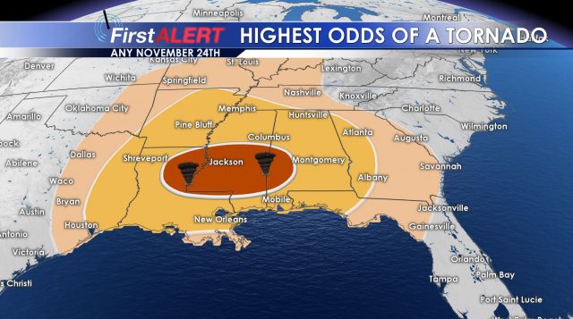Odds of a Tornado in Late November