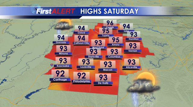 Saturday Afternoon Temperatures