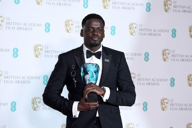 poses in the press room during the EE British Academy Film Awards (BAFTA) held at Royal Albert Hall on February 18