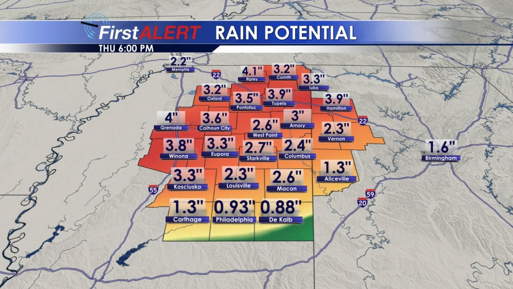 Rain Potential Through Friday