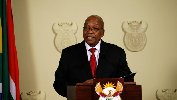 South Africa's President Jacob Zuma speaks at the Union Buildings in Pretoria