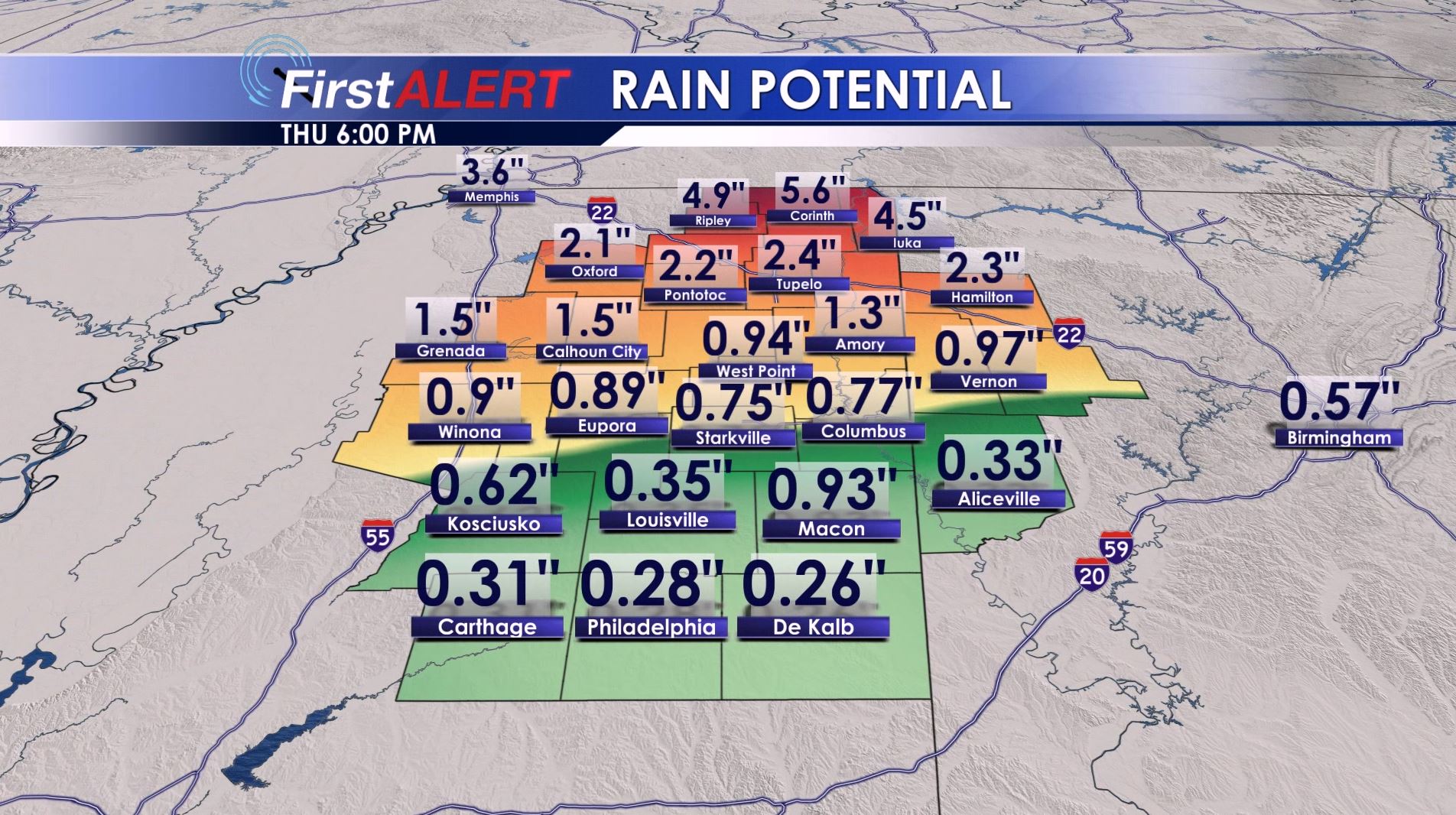 Rain Potential Through Thursday