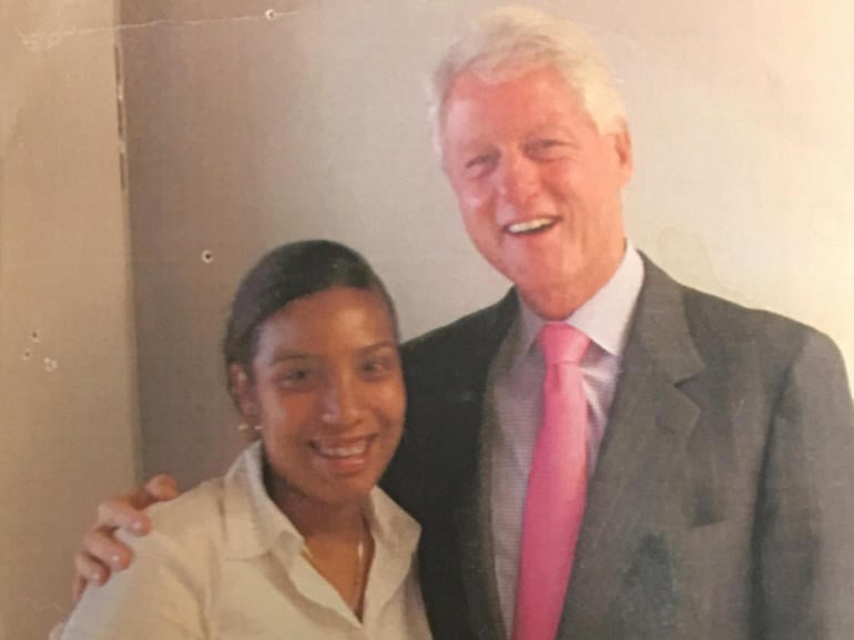 Noriella Santos with former President Bill Clinton 