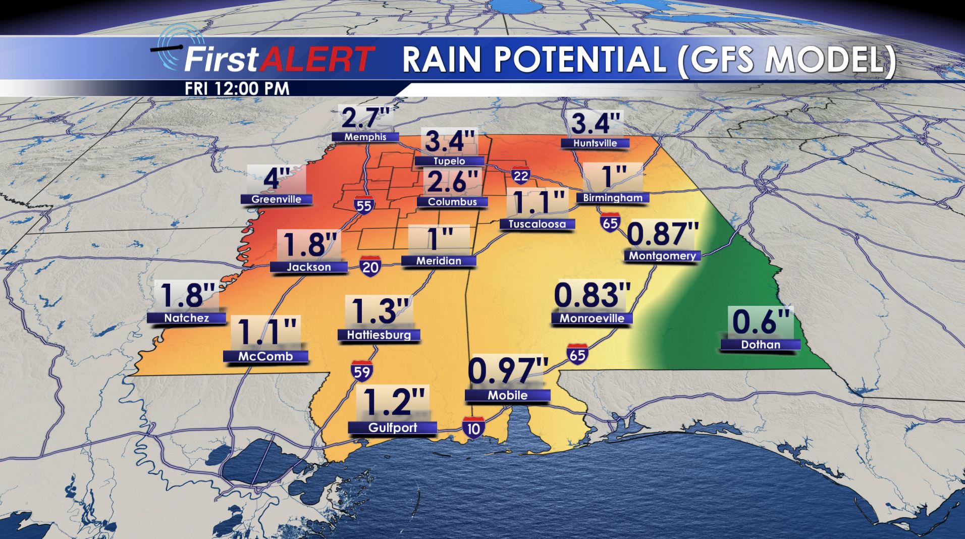 Rain Potential Wed & Thu