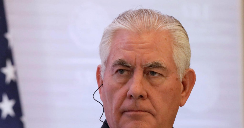 U.S. Secretary of State Rex Tillerson listens during a joint news conference with Canadian Foreign Minister Chrystia Freeland and Mexican Foreign Minister Luis Videgaray (not pictured) in Mexico City
