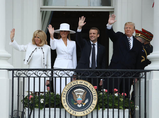 President Trump And First Lady Melania Trump Welcome President Macron And Mrs. Macron To The White House 