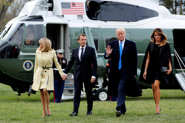 Trump escorts France's Macron at the estate of the first U.S. President George Washington in Mount Vernon, Virginia outside Washington 