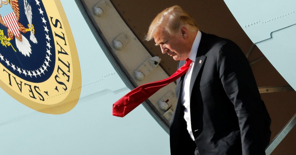 U.S. President Donald Trump arrives at Palm Beach International Airport