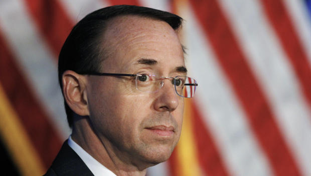 Deputy Attorney General Rod Rosenstein listens during the Justice Department's National Summit on Crime Reduction and Public Safety