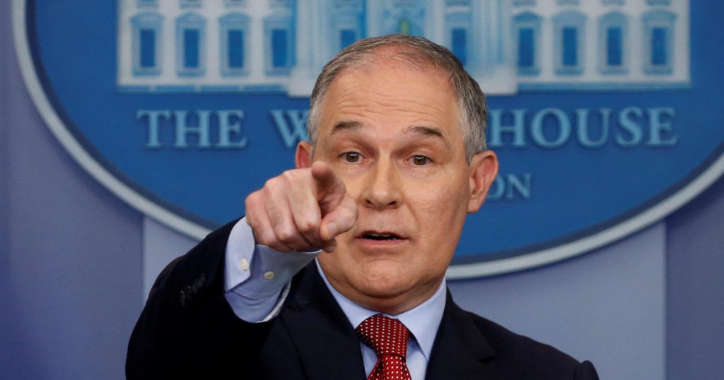 Environmental Protection Agency (EPA) Administrator Scott Pruitt takes questions about the Trump administration's withdrawal of the U.S. from the Paris climate accords during the daily briefing at the White House in Washington
