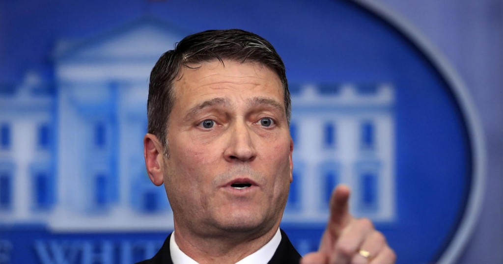 White House physician Dr. Ronny Jackson speaks to reporters during the daily press briefing in the Brady press briefing room at the White House