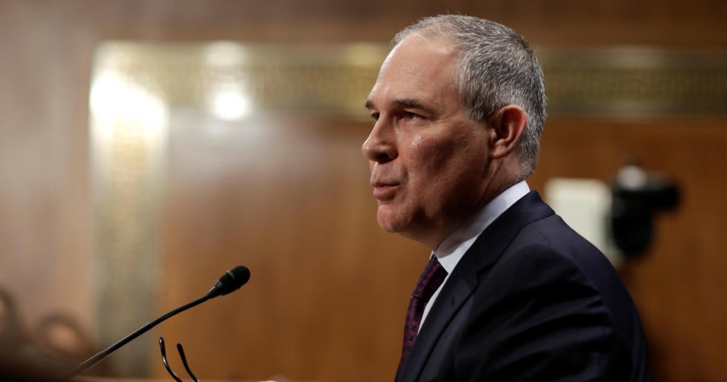 Oklahoma Attorney General Scott Pruitt testifies before a Senate Environment and Public Works Committee confirmation hearing on his nomination to be administrator of the Environmental Protection Agency in Washington