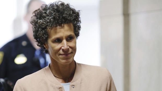 Andrea Constand arrives to resume her testimony during Bill Cosby's sexual assault retrial at the Montgomery County Courthouse in Norristown