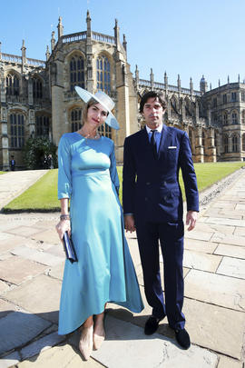 Nacho Figueras and his wife Delfina Blaquier arrive for the wedding ceremony of Prince Harry and Meghan Markle at St. George's Chapel in Windsor Castle in Windsor