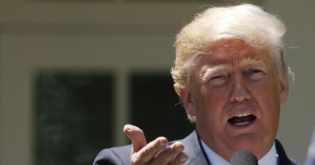 U.S. President Donald Trump addresses a joint news conference with Nigeria's President Muhammadu Buhari in the Rose Garden of the White House in Washington