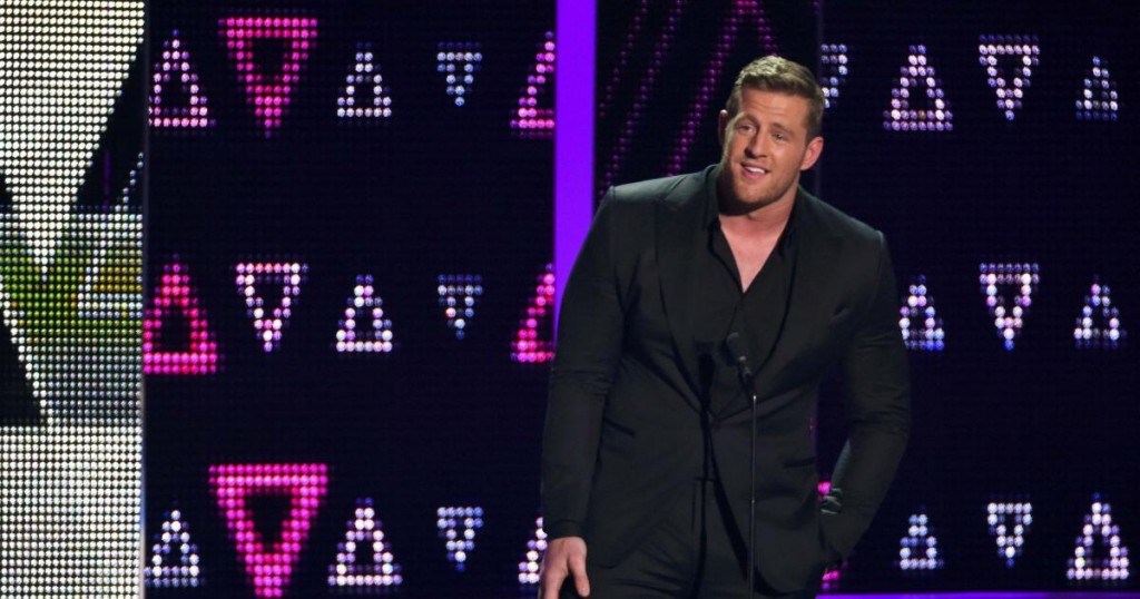 Show host J.J. Watt appears on stage during the 2016 CMT Music Awards in Nashville
