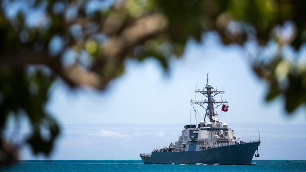 The USS Higgins sails into Joint Base Pearl Harbor-Hickam in support of Rim of the Pacific (RIMPAC) 2012 exercise on Friday