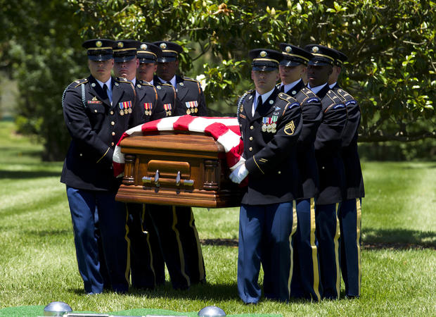 An Army team carries the casket of U.S. Army Second Lt. Robert R. Keown to the burial site at Arlington National Cemetery in Arlington