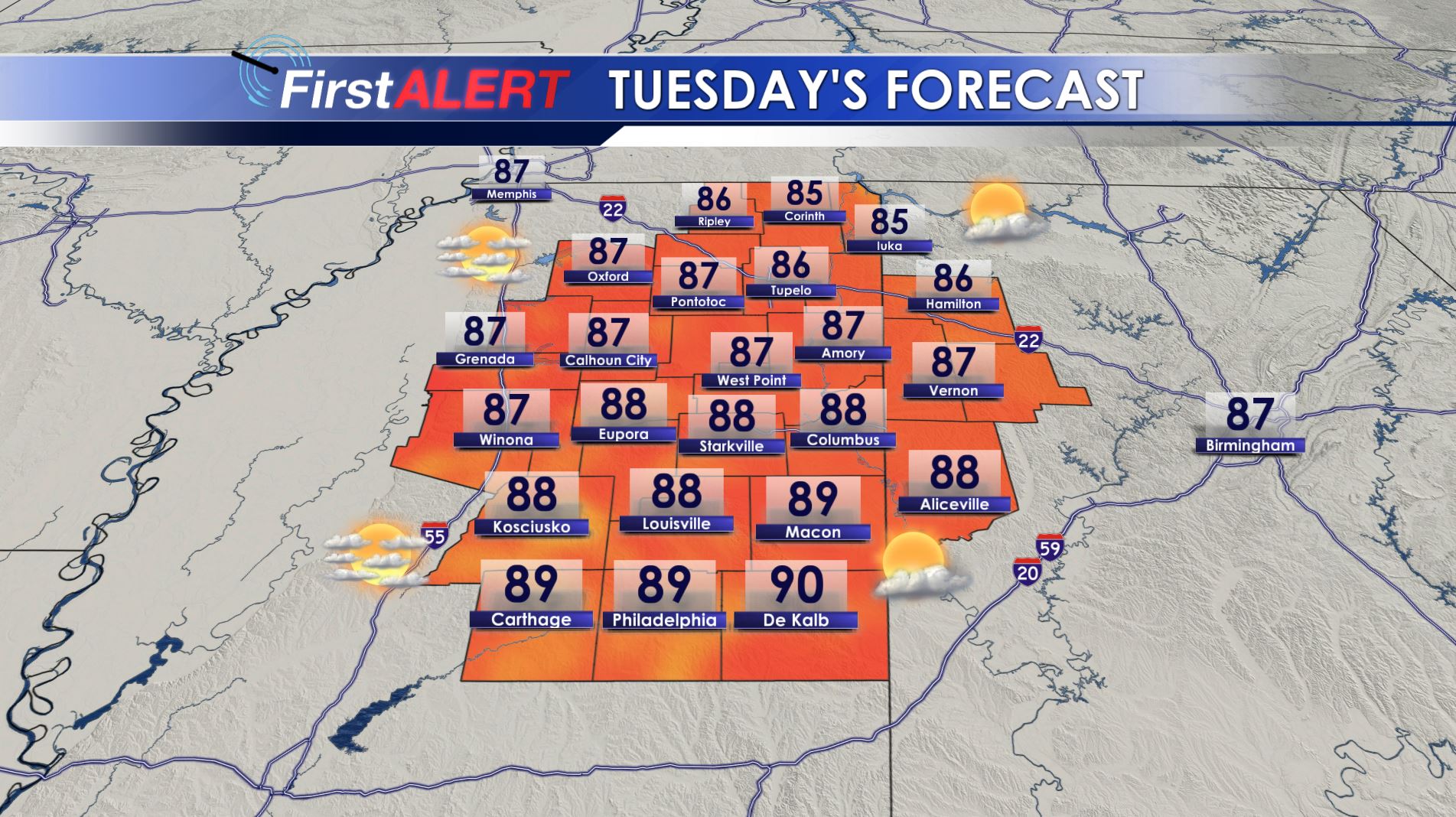 Sunny, warm, and dry work week - Home - WCBI TV | Telling Your Story
