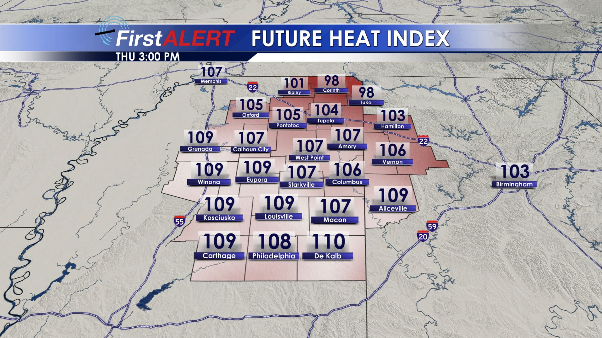 Future Heat Index Thursday