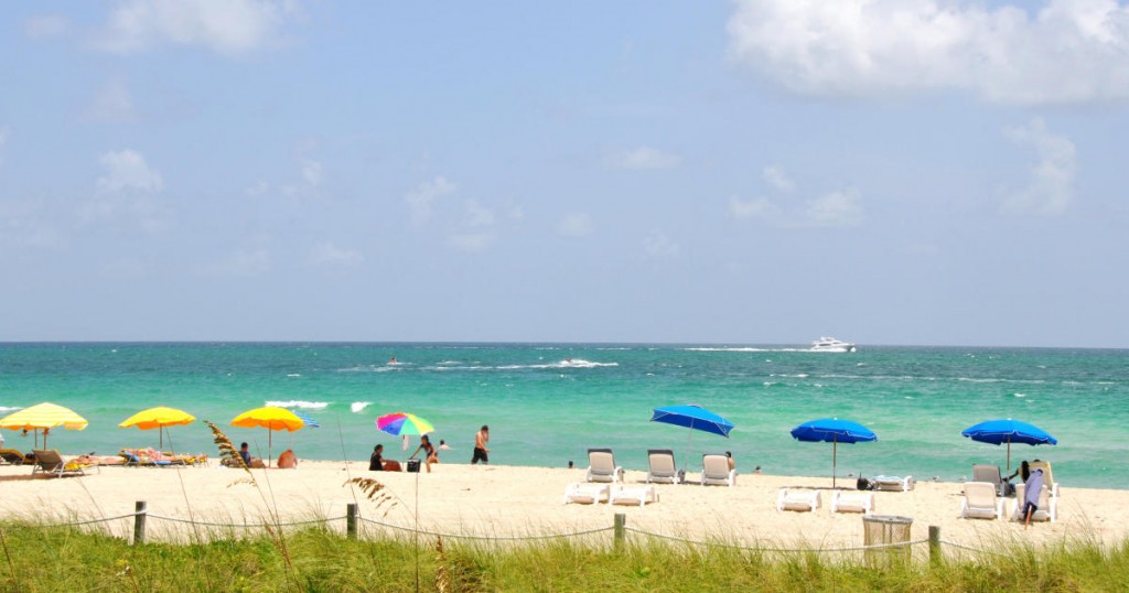 Umbrellas on South Beach Miami