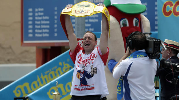 Joey Chestnut wins the annual Nathan's Hot Dog Eating Contest