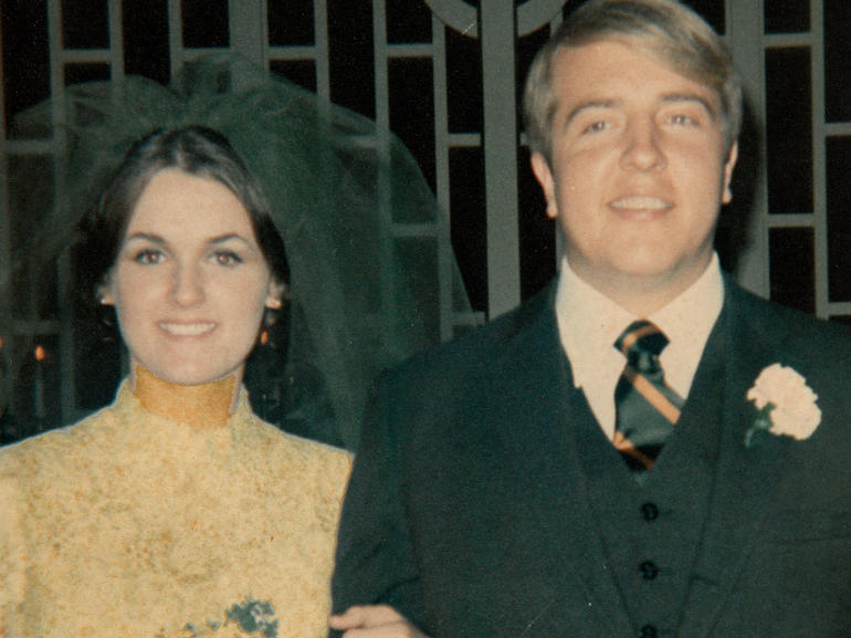 Raynella and Ed Dossett on their wedding day 