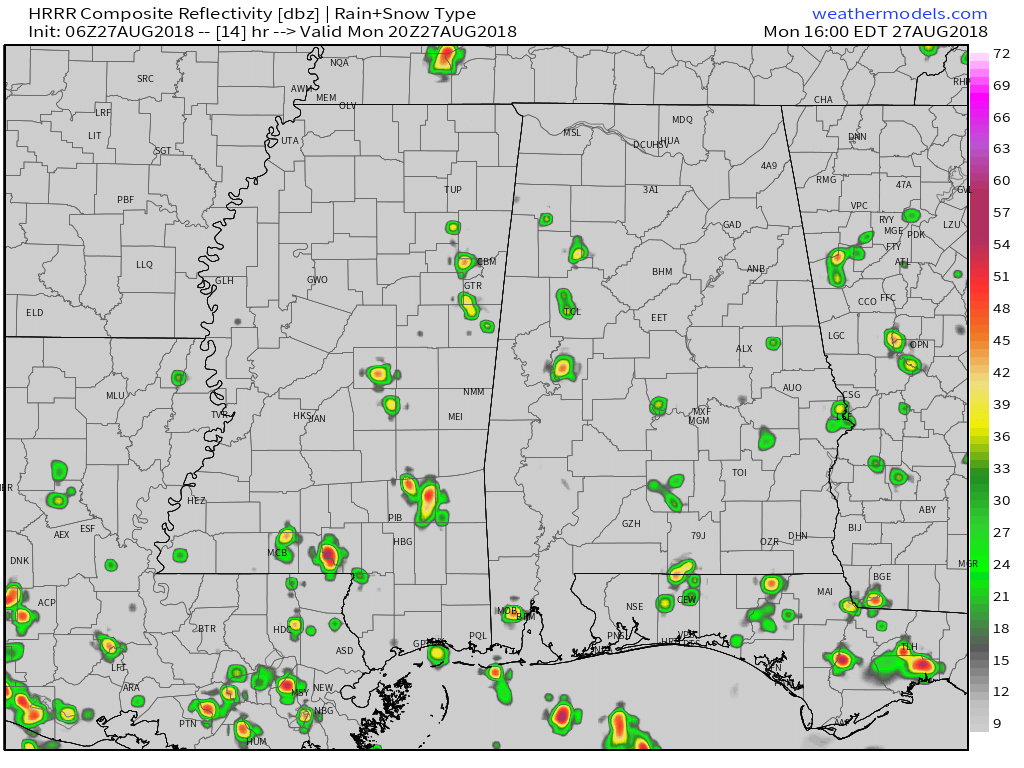 HRRR Simulated Radar 3 PM