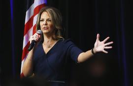 Arizona Senate candidate Kelli Ward speaks at a campaign rally on Tuesday