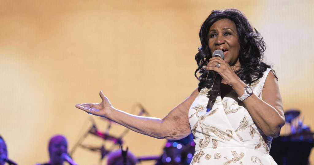 Aretha Franklin performs at the world premiere of "Clive Davis: The Soundtrack of Our Lives" at Radio City Music Hall