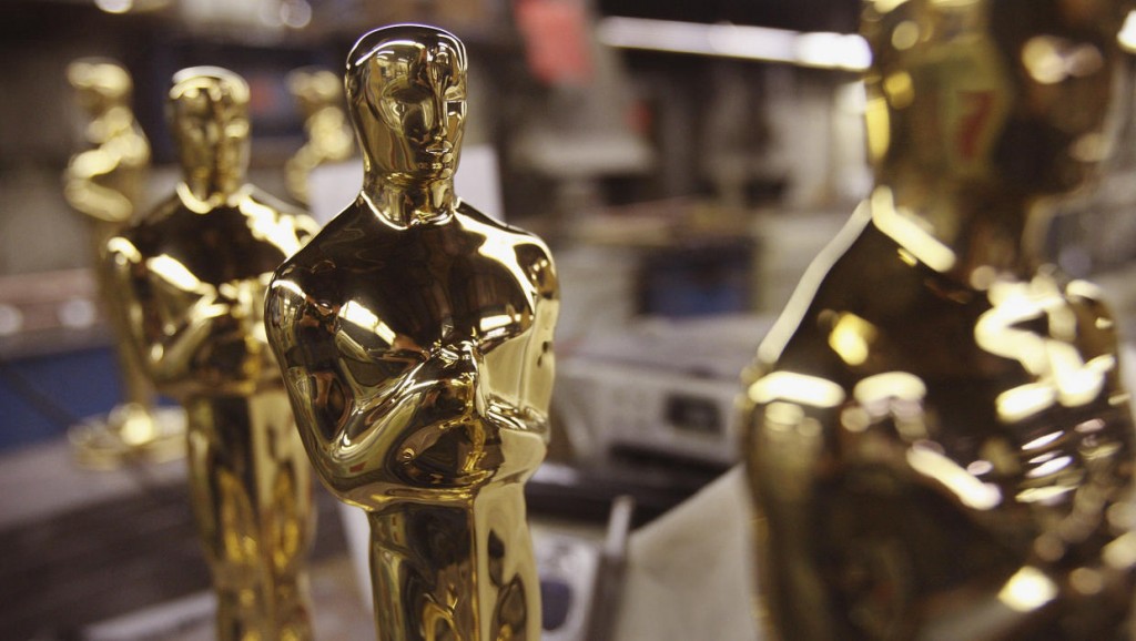 CHICAGO - JANUARY 23: Oscar statuettes sit on a workbench in the plating room at R.S. Owens & Company January 23