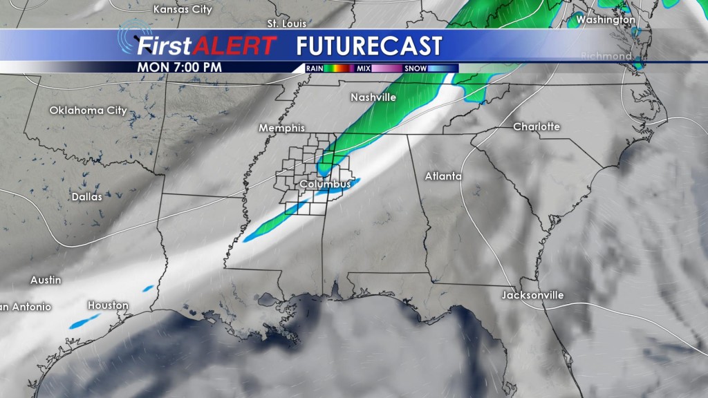 Isolated Showers Monday Evening