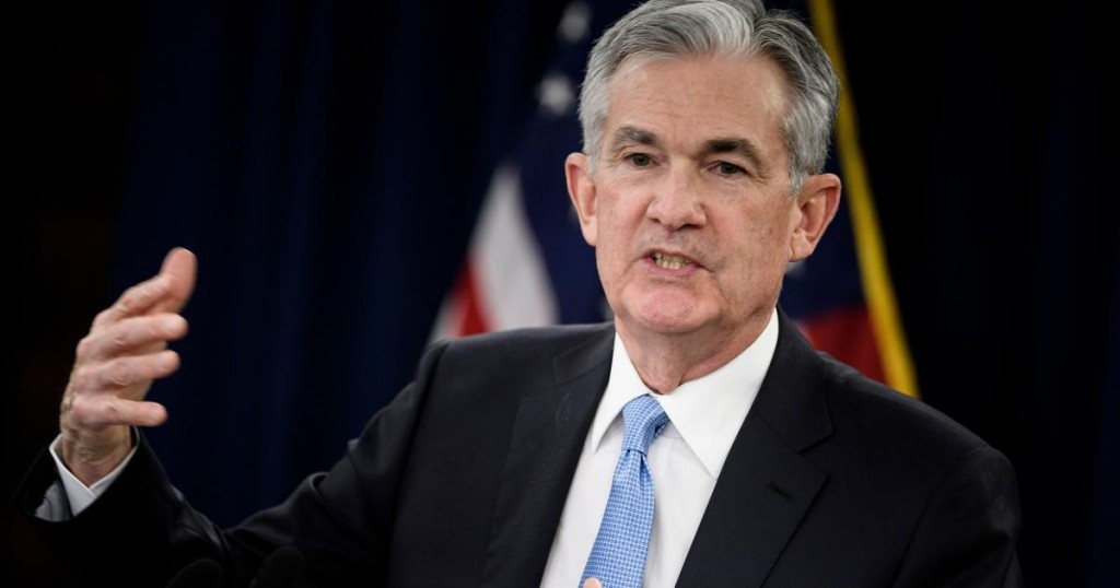 Federal Reserve Chairman Jerome Powell during a press briefing following a Federal Open Market Committee meeting March 20