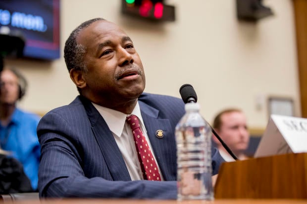 Housing and Urban Development Secretary Ben Carson testifies at a House Financial Services Committee oversight hearing on Capitol Hill in Washington