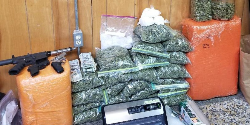 Over 80 pounds of marijuana as well as cocaine