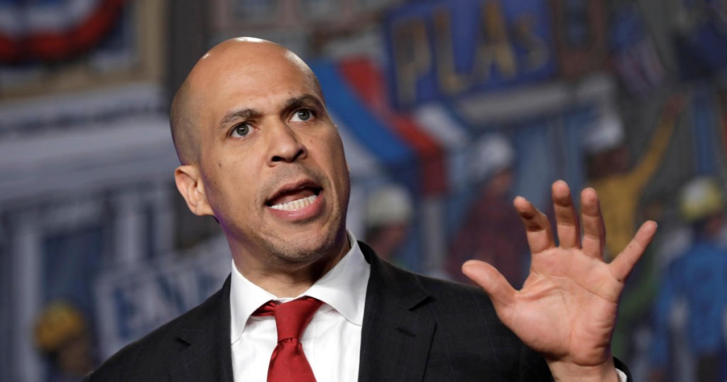 Democratic U.S. presidential candidate Senator Cory Booker (D-NJ) speaks at the North America's Building Trades Unions (NABTU) 2019 legislative conference in Washington