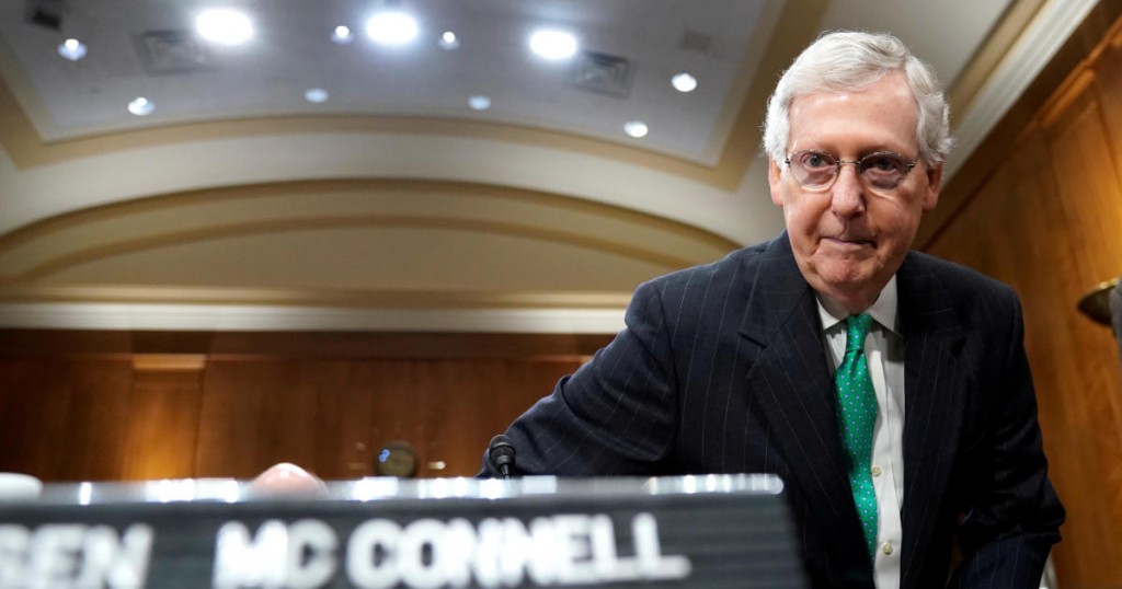 FILE PHOTO: Senate Majority Leader Mitch McConnell takes his seat to introduce Kelly Craft to testify before a Senate Foreign Relations Committee hearing on her nomination to be U.S. ambassador to the United Nations on Capitol Hill in Washington U.S.