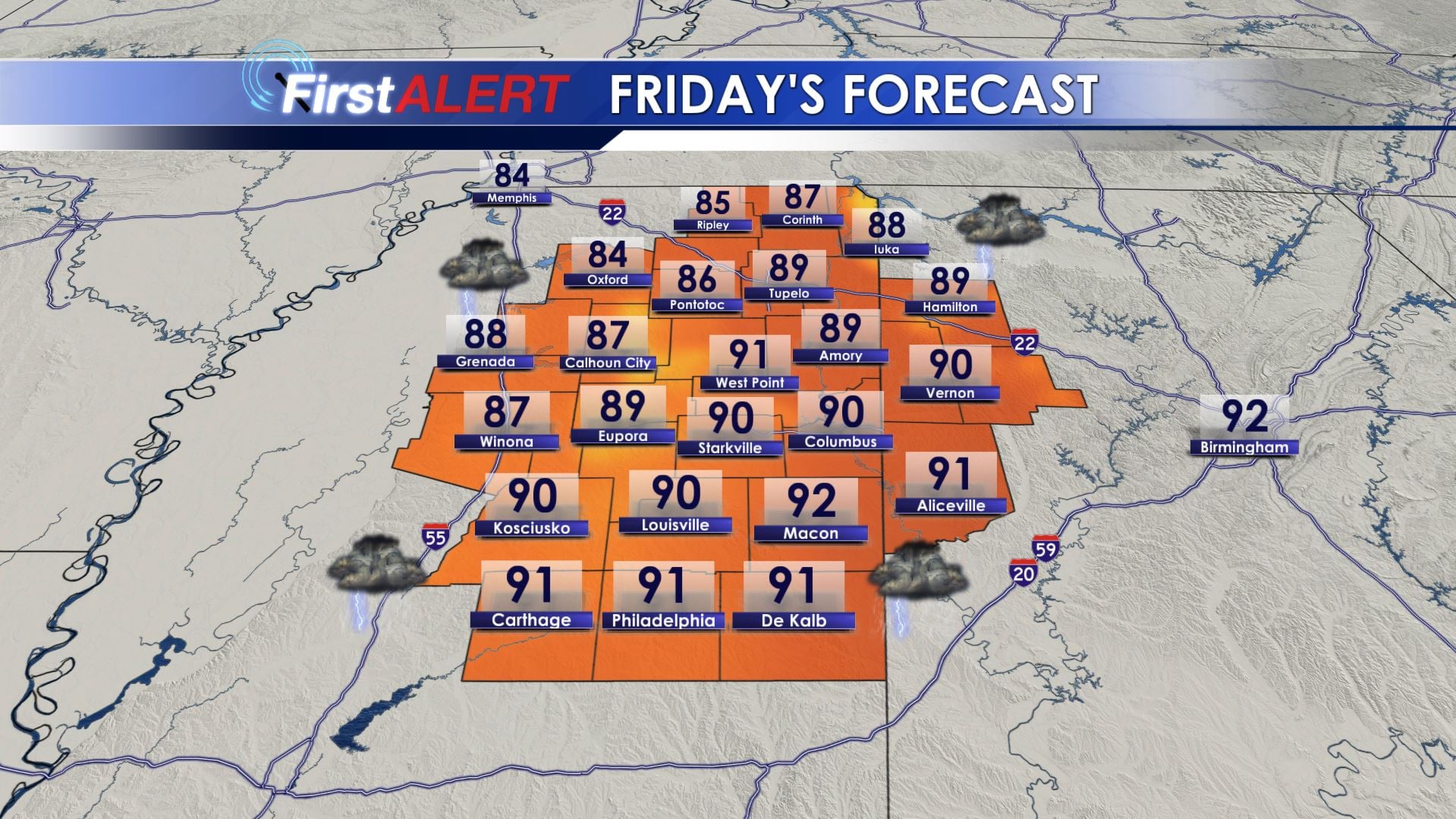 Warm, Humid, Daily Rain Chance - Home - WCBI TV | Telling Your Story