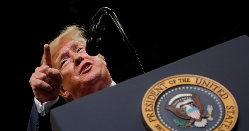 U.S. President Donald Trump speaks as he formally kicking off his re-election bid with a campaign rally in Orlando