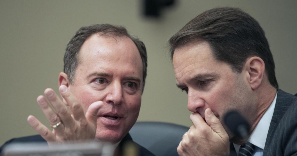 House Permanent Select Committee on Intelligence Chairman Adam Schiff of Calif. left