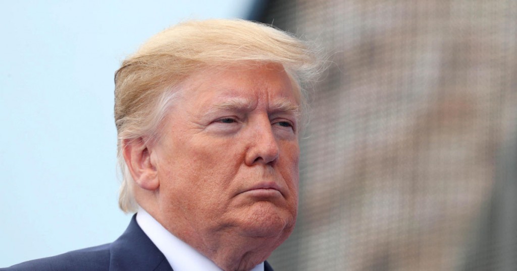 U.S. President Donald Trump attends an event to commemorate the 75th anniversary of D-Day