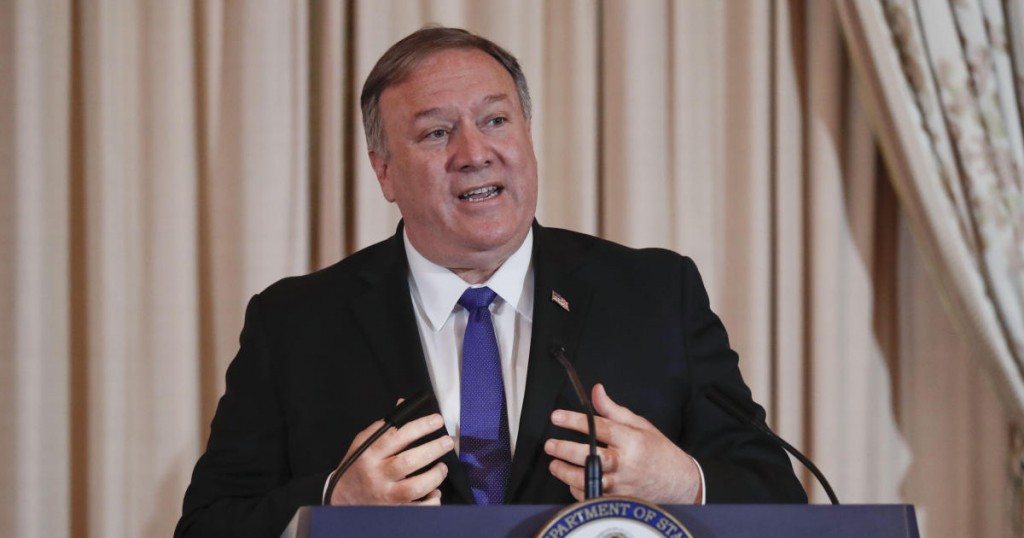 Secretary of State Mike Pompeo speaks during the announcement of the World Food Prize Laureate at the State Department