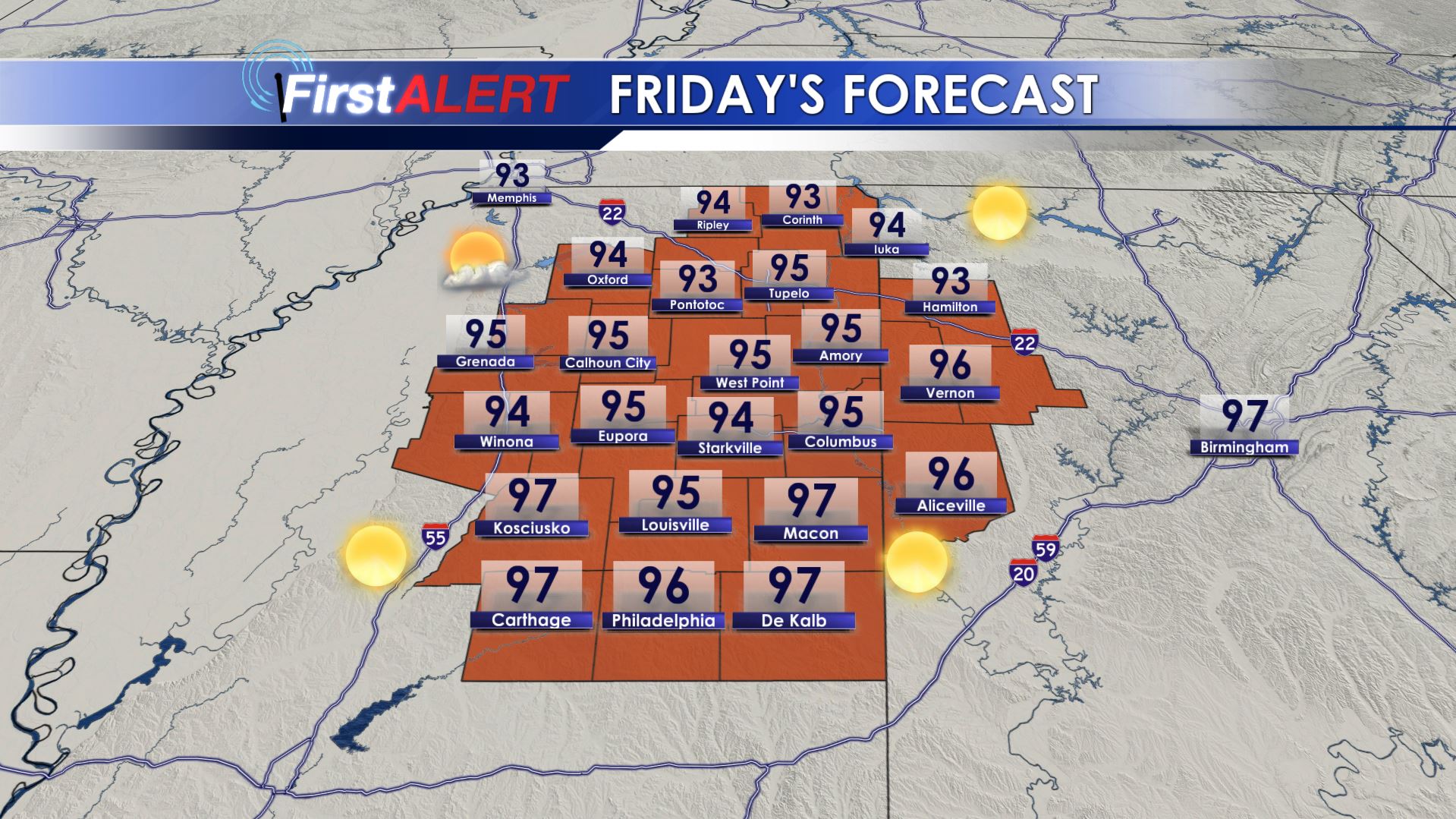 Staying Hot Into The Weekend - Home - WCBI TV | Telling Your Story
