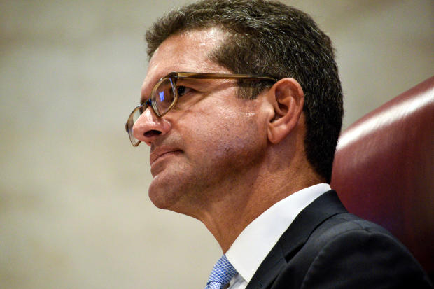 FILE PHOTO: Pedro Pierluisi gives a statement to attend his nomination as Secretary of State during a public hearing of the Commission of Government of the House of Representatives called upon by the President of the House