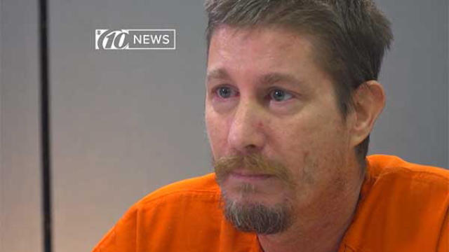 Michael Drejka speaks to CBS affiliate WTSP-TV at Florida's Pinellas County Jail on Aug. 31, 2018. 