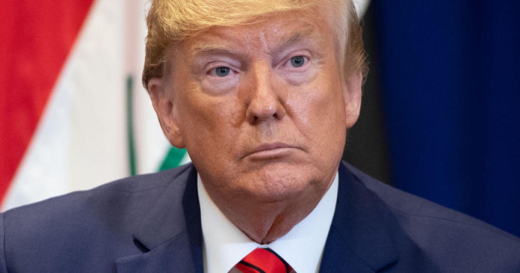 US President Donald Trump attends a meeting with Barham Saleh