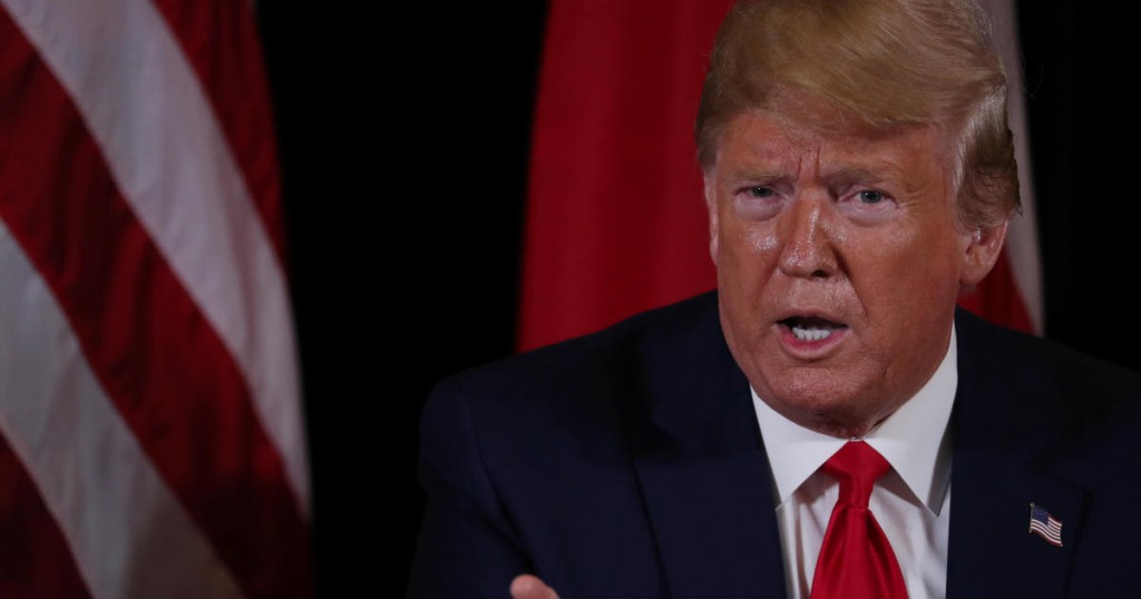 U.S. President Donald Trump speaks during a meeting with Poland's President Andrzej Duda on the sidelines of the annual United Nations General Assembly meeting in New York City