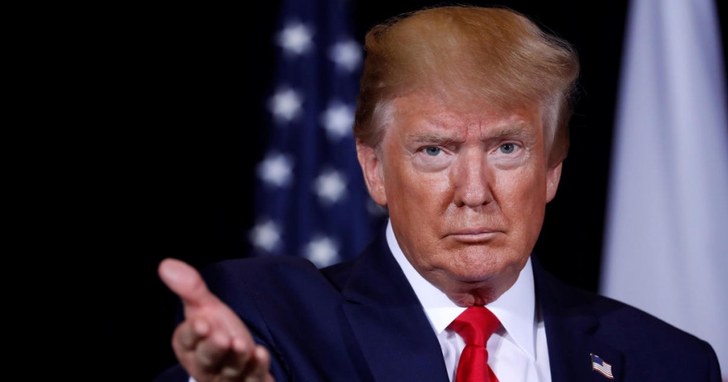 U.S. President Donald Trump gestures towards reporters during a bilateral meeting with Japan's Prime Minister Shinzo Abe on the sidelines of the 74th session of the United Nations General Assembly (UNGA) in New York City