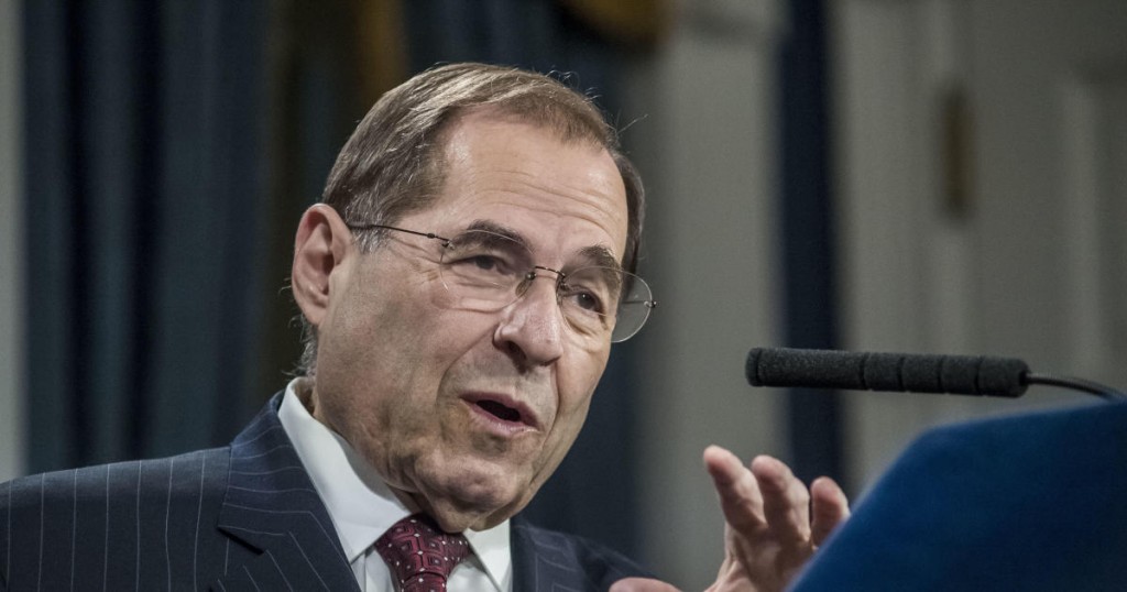 U.S. Representative Jerry Nadler (D - NY 10th District) is seen a press conference at New York City's City Hall regarding the $68 million reimbursement by the federal government of the City's expenses in protecting Trump Tower and the Presidential First Family.
